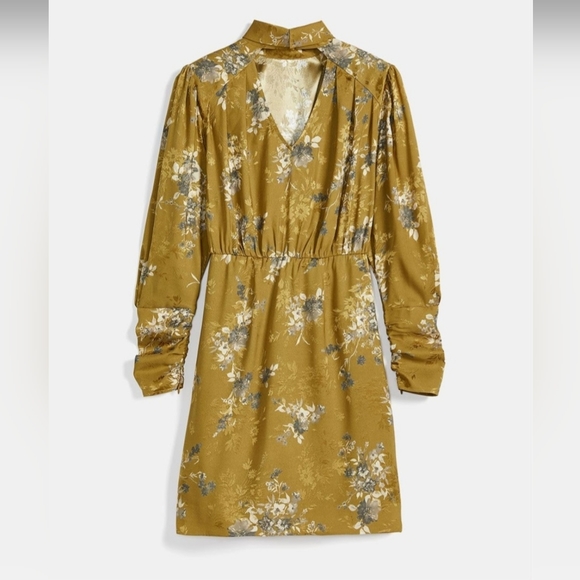 *NWT* RW&CO. Fitted Long sleeve Dress with floral Jacquard Fabric - Picture 2 of 4